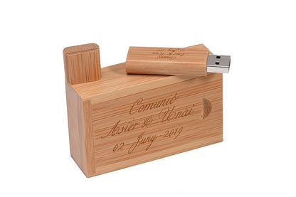 JASTER (1 unidade com LOGO Grátis) Pen Drive de Madeira com USB em Lascas de Madeira 4GB 16GB 32GB 64GB 128GB Memory Stick Presente de Casamento