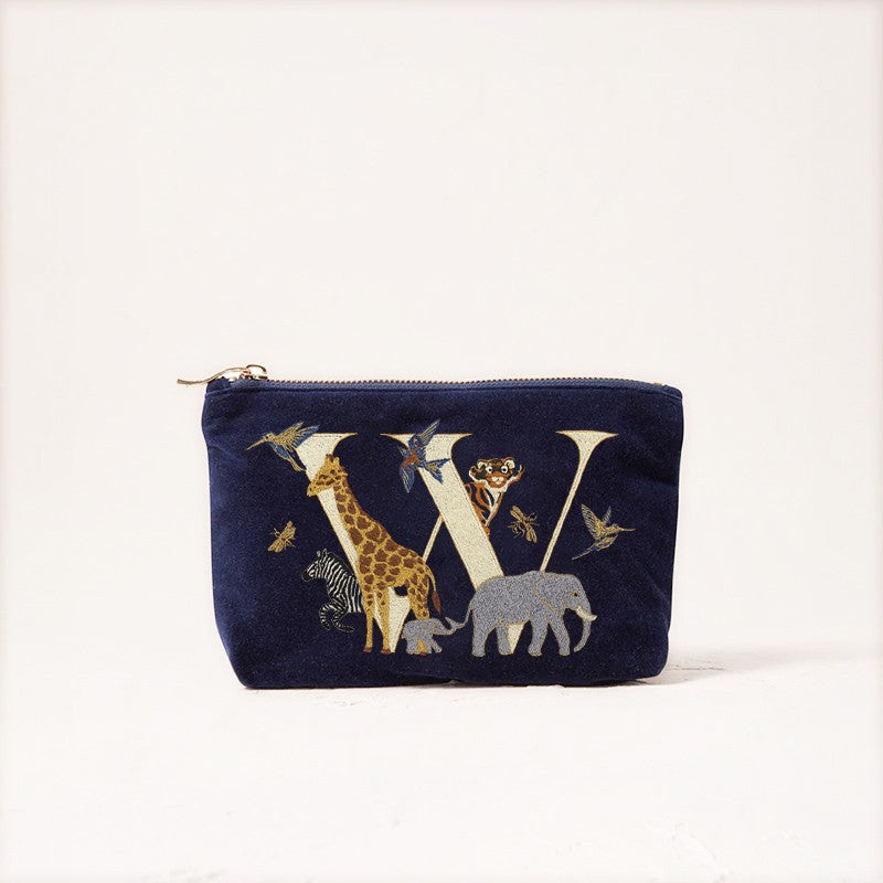 Cute Animal Letter Print Velvet Clutch Makeup Bag - Fashionable And Stylish Cosmetic Pouch for Women