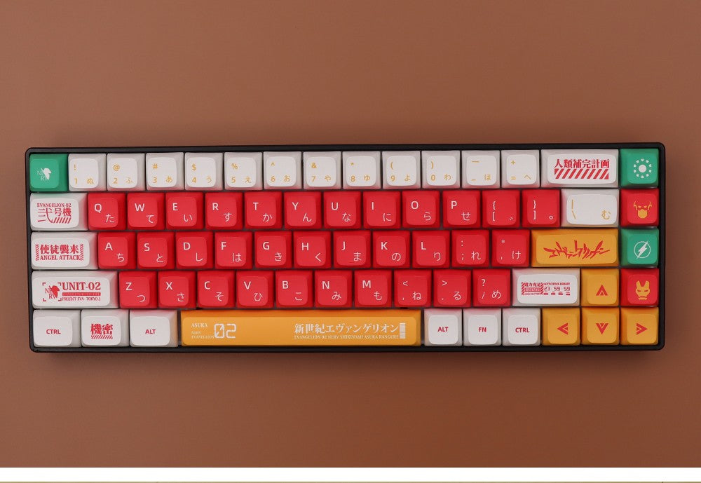 Keycaps Personalizadas Tema Eva Animação Japonesa Perfil XDA PBT Sublimação para Teclado Mecânico com Switch MX GMK