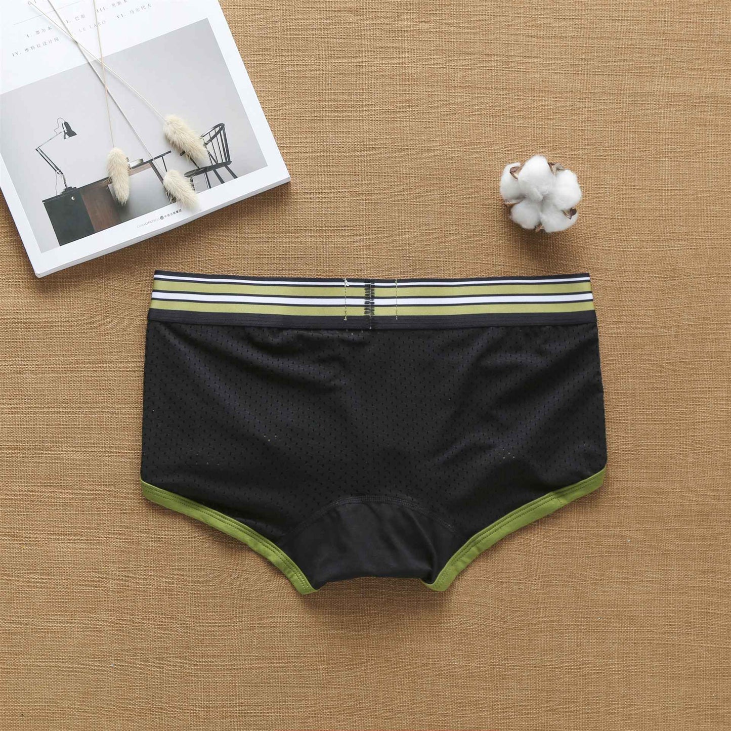 Men's boxers pure cotton mesh fashionable youth underwear student underpants