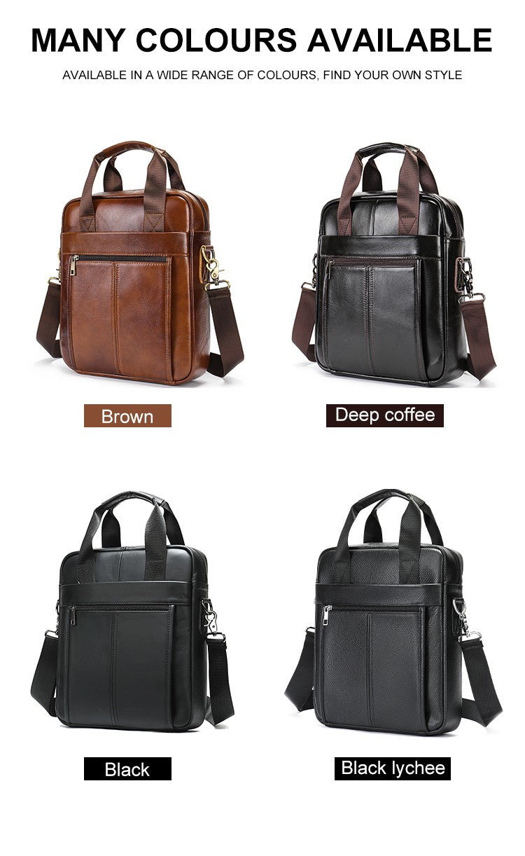 WESTAL Men's Shoulder Bags Genuine Leather Crossbody Messenger Bag For 13.3 Inch Laptop Briefcase Leather Man Handbags 8577