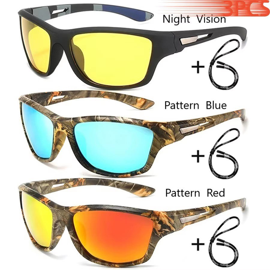 Fashion Polarized Sports Sunglasses With Chain Men Women Brand Designer Retro Sun Glasses Cycling Climbing Fishing UV400 Eyewear
