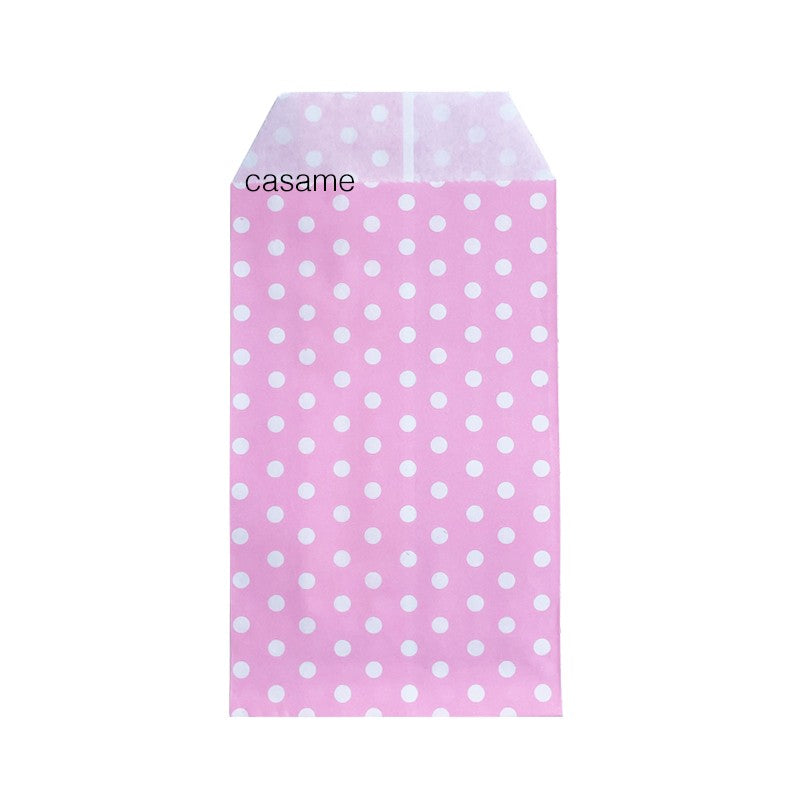 10/25/50 Pcs Small Sack Pouch Mini Dot Kraft Paper Bags Wedding Party Invitation Greeting Cards Paper Gift Bag Birthday