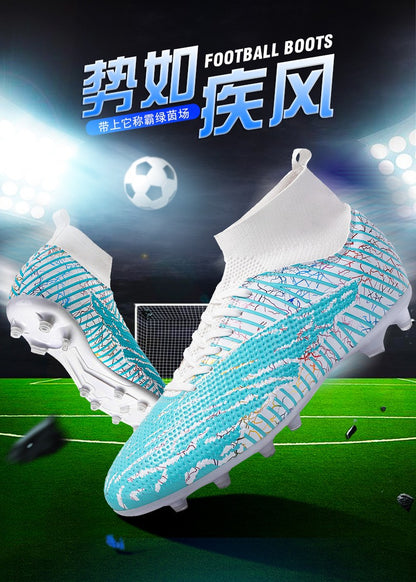 Men Light Soccer Shoes Size 35-45 Boys Soccer Shoes Football Boots High Ankle Kids Cleats Training Sport Sneakers Football Shoes