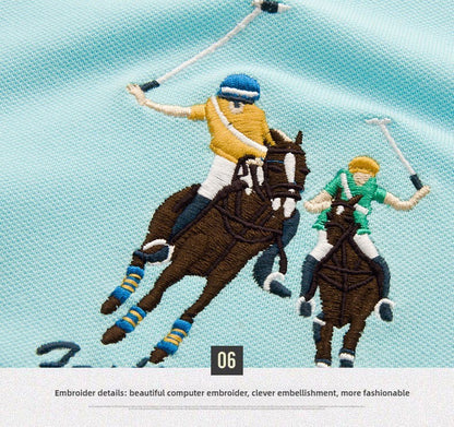 Summer Polo Shirt Men Cotton Casual Embroidery Polo T Shirt Solid Short Sleeve Lapel Button Shirt Business Fashion Designer Male