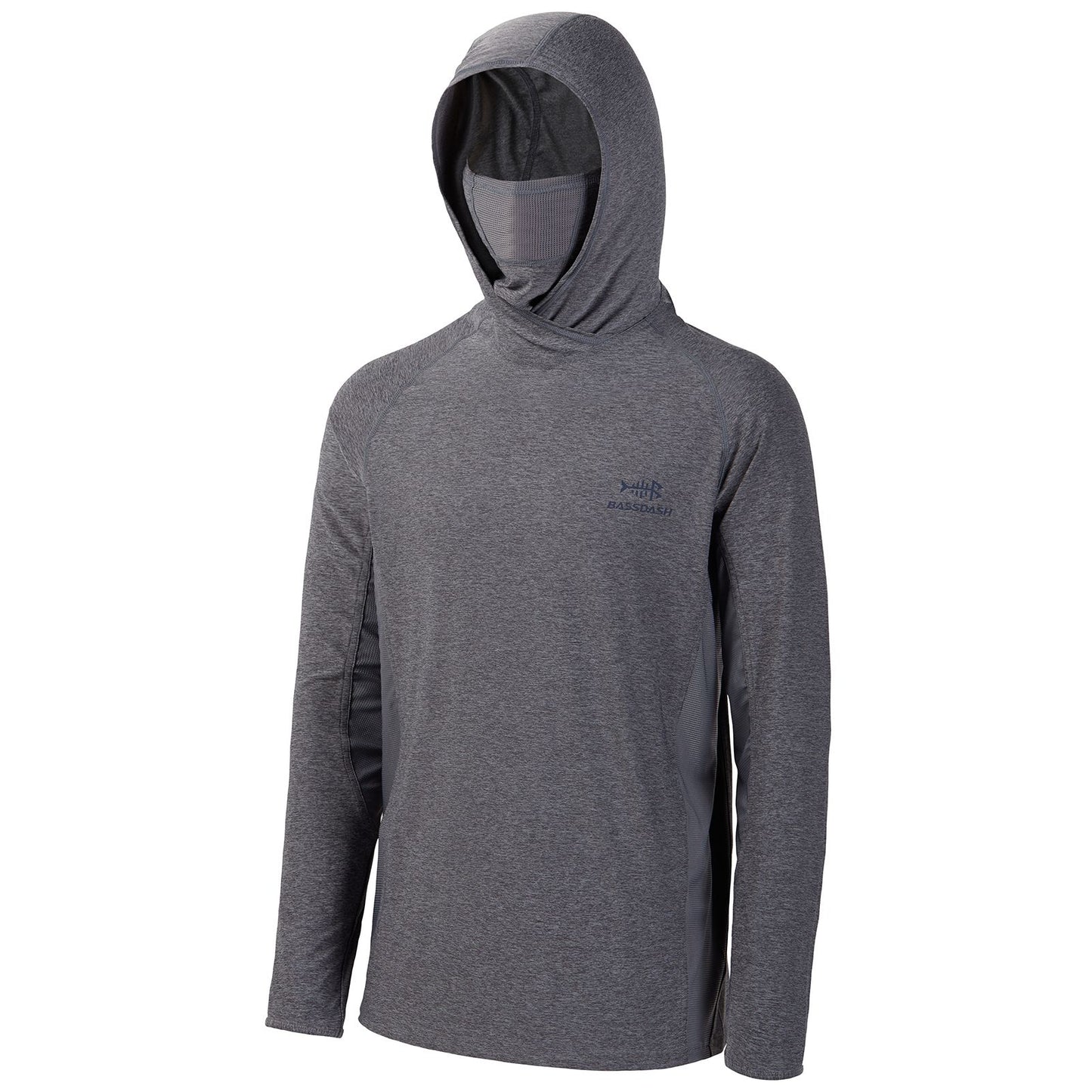 Camisa de Pesca Masculina Bassdash UPF 50+ de Manga Longa com Máscara e Capuz Protetor de Pescoço UV para Manter a Cabeça e o Rosto Aquecidos em Atividades ao Ar Livre, Caminhada e Corrida