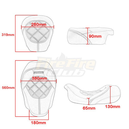 Assento Traseiro Dianteiro para Passageiro de Motocicleta para Harley Touring Electra Glide CVO Street Glide Road King 2009-2022