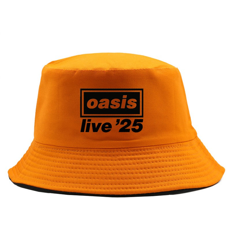 OASIS New 2025 Printed Cotton Bucket Hat Men Women Party Music Outdoor Fashion Panama Fisherman Hat Sun Beach Hat Wholesale