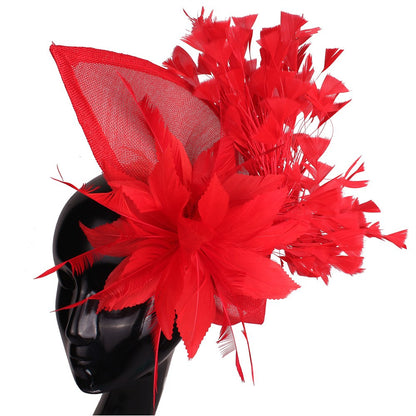 Fascinator de Cabelo com Clipe para Casamento - Pena Laranja Charmosa, Chapéu, Flor, Véu, Acessório de Cabelo de Noiva para Festas SYF678