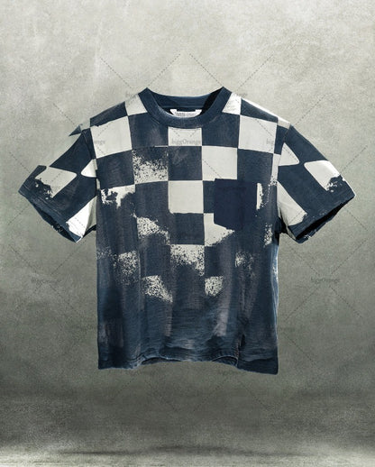 2025 Trendy Brand Streetwear Y2K Harajuku Retro Plaid Graphic Tops Men High Street Punk Casual Loose Oversized T-shirts Women