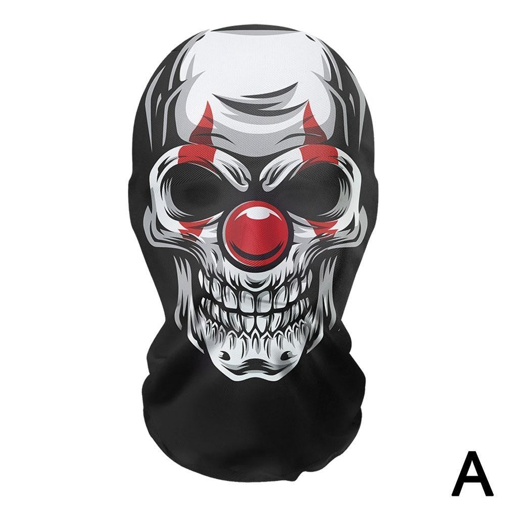 3D printed mask for role-playing full face covering elastic mesh printed mask fashionable Halloween makeup dance party headwear