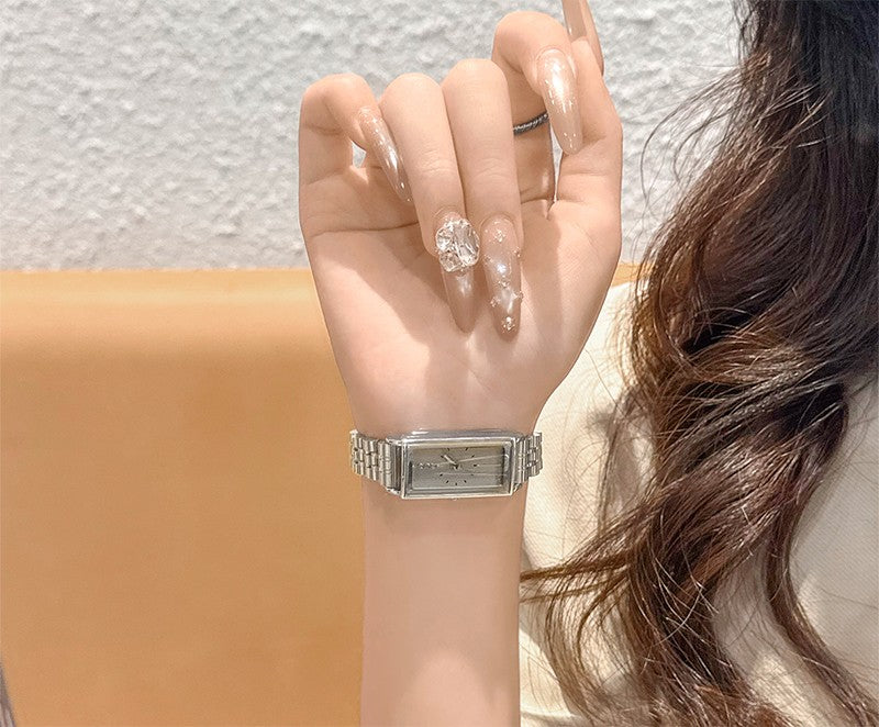 GEDI Square Watch Stainless Steel Gold Vintage Watches for Woman Luxury Elegant Waterproof Quartz Wristwatch Gifts Girlfriend