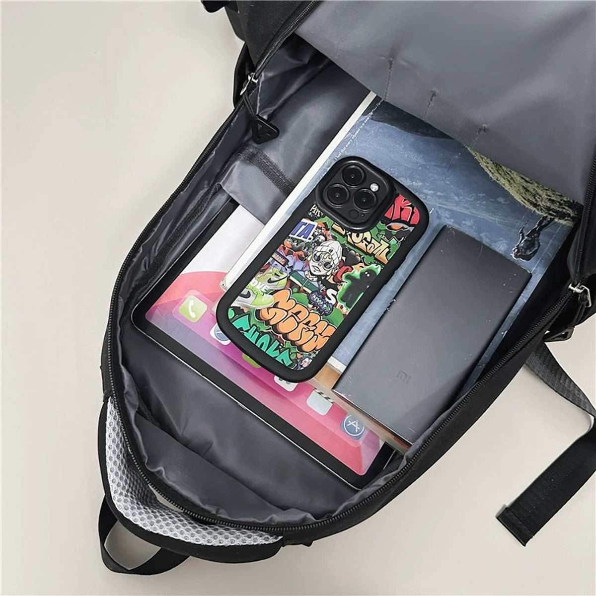 Large-capacity college students lightweight spine bag, outdoor sports travel lovers backpack, with computer pocket inside