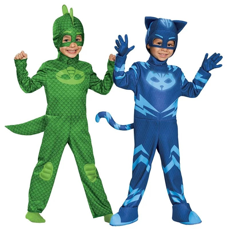 Cartoon PJ Cosplay Costume Anime Figure Dress Up Clothing Christmas Halloween Birthday Party for Boy Girl Kids Accessories Gifts