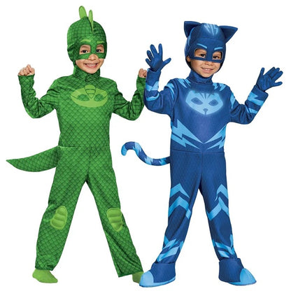 Cartoon PJ Cosplay Costume Anime Figure Dress Up Clothing Christmas Halloween Birthday Party for Boy Girl Kids Accessories Gifts