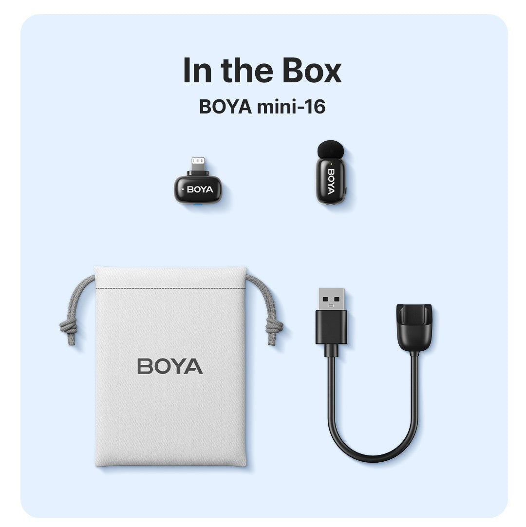 BOYA BOYA Mini Microfone de Lapela Sem Fio para iPhone 15/16 Android Celular Dispositivos USB-C para Gravação de Vídeo Transmissão ao Vivo Vlog