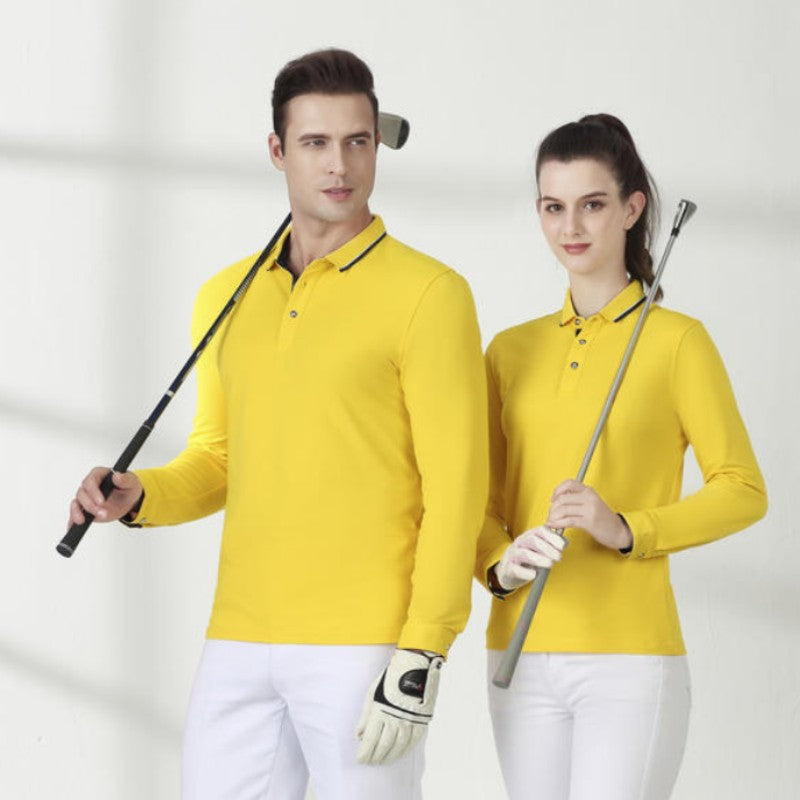 Cotton long sleeved T-shirt shirt polo shirt can print embroidered logo Spring and Autumn men's and women's work clothes