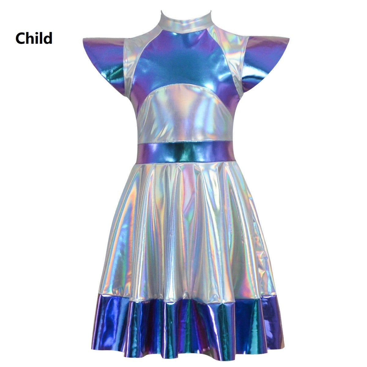 Cyber Alien Laser Reflective Alien Cosplay Dress, Adult and Children's Party Outfit, Including Tentacle Headpiece