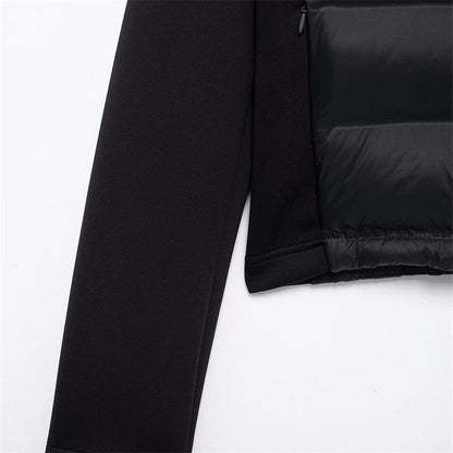 UNIZERA slim fit zipper hooded short warm jacket autumn and winter new product long sleeved solid color women's cotton jacket