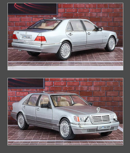 1:24 300SL W140 Carro de Brinquedo Modelo de Liga Fundido com Luz e Som, Carroceria Aberta, Modelos em Miniatura, Brinquedos Clássicos de Presente para Meninos