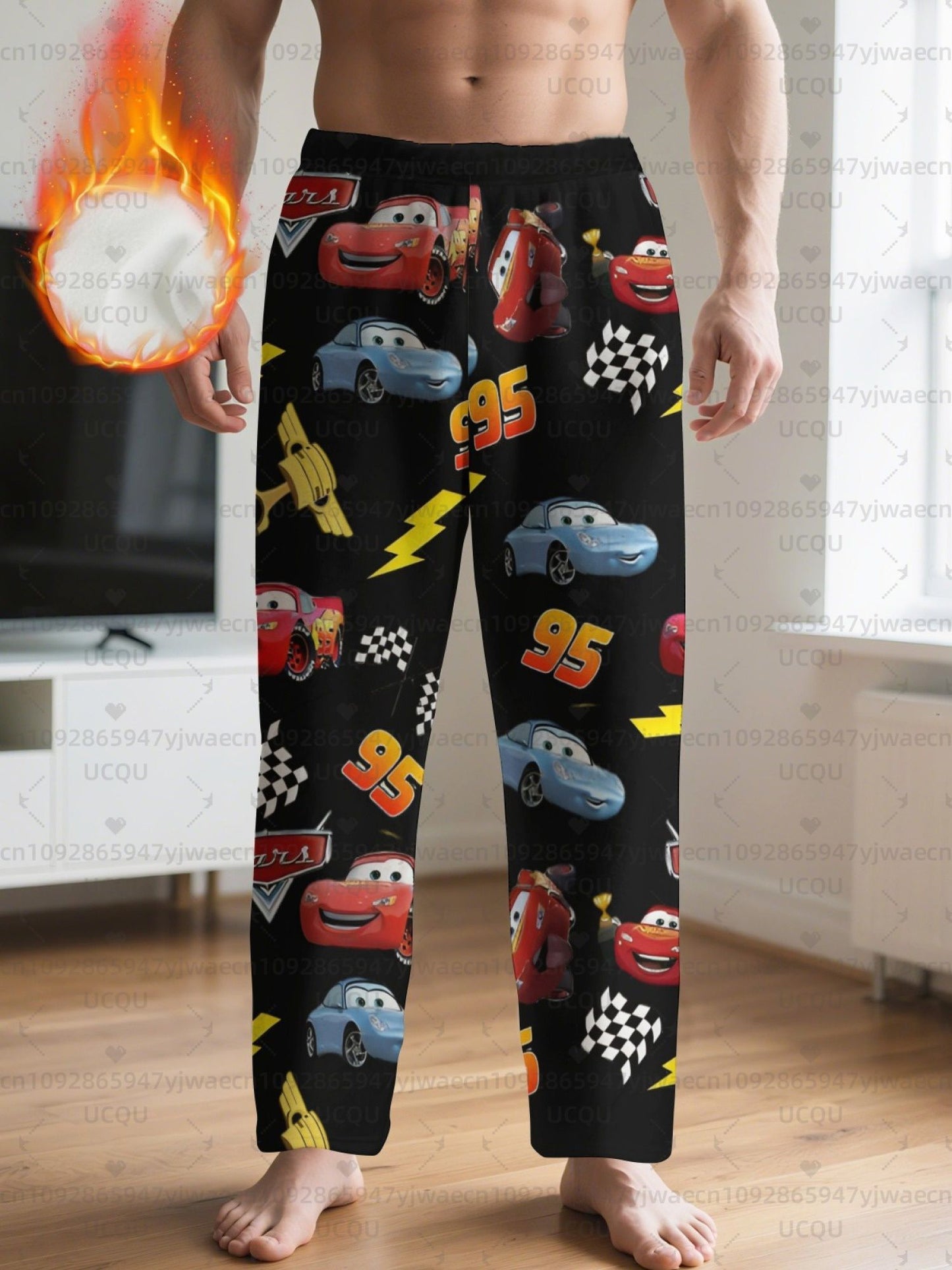 Men's Lightning McQueen Sally Flannel Pajama Pants Christmas Pajama Pants Winter Pajamas Fleece Pajama Women Sleep Pants
