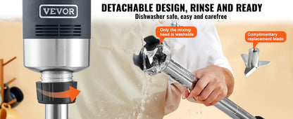 SucceBuy Commercial Immersion Blender 500 Watt Heavy Duty Hand Mixer Variable Speed Kitchen Stick Mixer with 304 Stainless Steel