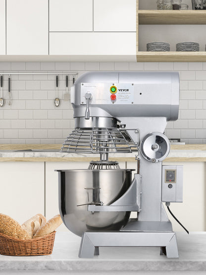 SucceBuy 10-30L Máquina de Massa Elétrica Aço Inoxidável Batedeira Mixer Processador de Alimentos Liquidificador de Bancada Comercial para Creme e Ovo