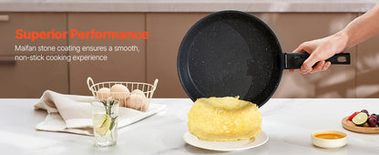 VEVOR 17 Pcs Nonstick Cookware Set Granite Pots and Pans Set Induction Cookwares Kitchen Cooking Set with Frying Sauce Saute Pan