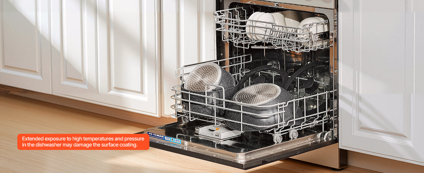 VEVOR 17 Pcs Nonstick Cookware Set Granite Pots and Pans Set Induction Cookwares Kitchen Cooking Set with Frying Sauce Saute Pan