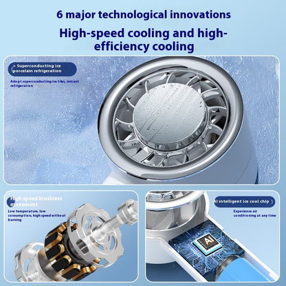 Ventilador Elétrico Portátil para o Verão com Compressa de Gelo, Ventilador Turbo Portátil, 3 Velocidades de Vento Ajustáveis, Mini Ventilador Pessoal Operado a Pilhas