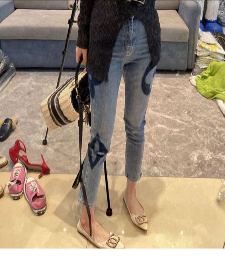 Trendy High Waist Slim Fit Denim Pants Women's Summer New Sle Elastic Straight Leg Jeans Cotton Stretch Denim Light Color