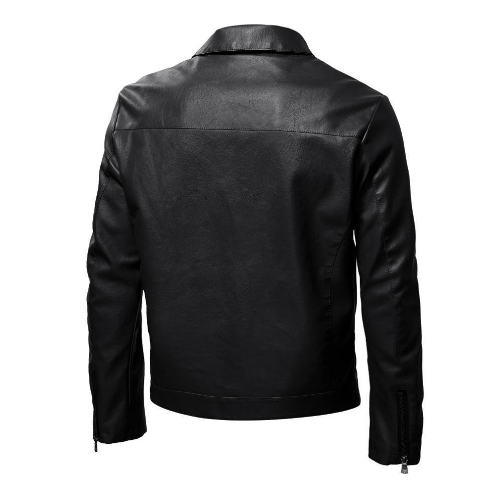 New Men Quality Casual Pu Leather Coat Red Black Slim Rider Style Leather Jacket Popular Young Leather Jackets