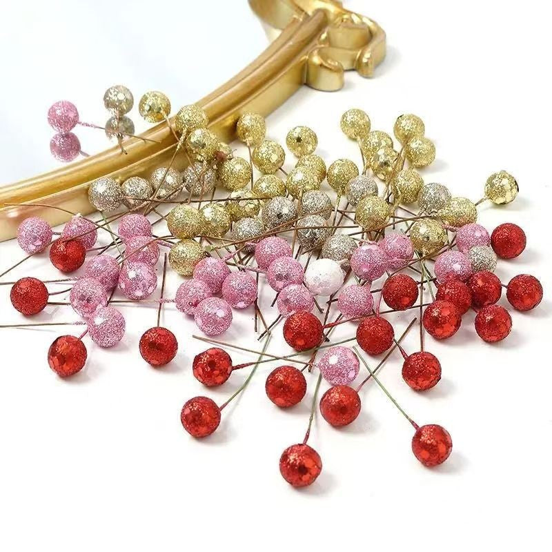 30/50Pcs Mini Artificial Berry Christmas Decor Xmas Tree Ornaments for Home Decor Navidad New Year DIY Garland Gift Accessories