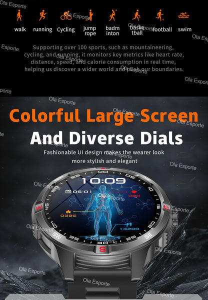 T-Rex 3 Military 1000mAh Battery Smart Watch 10ATM Waterproof GPS Track Compassr Bluetooth Call AMOLED Men Swim Sport Smartwatch