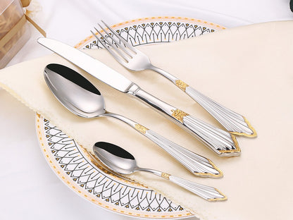 Conjunto com 6 Facas de Mesa Royal Polido Espelhado Apropriado para Máquina de Lavar Louça, Uso Doméstico, Cozinha e Bar