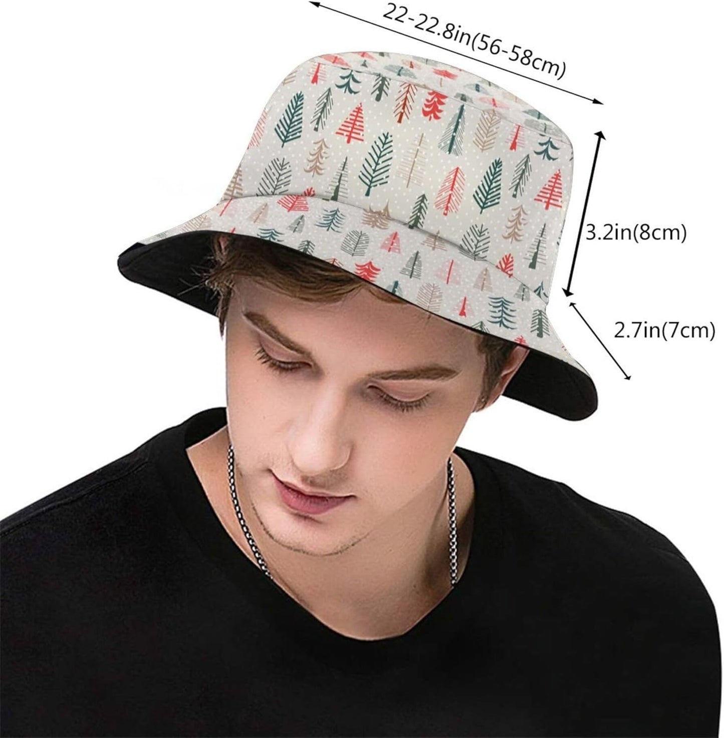Funny Christmas Bucket Hat New Year Fisherman Hat for Women Men Packable Outdoor Travel Beach Sun Cap