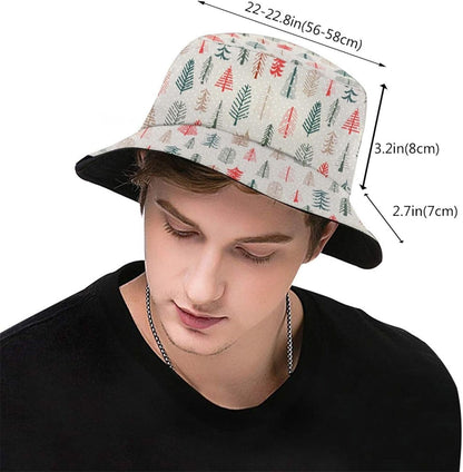 Funny Christmas Bucket Hat New Year Fisherman Hat for Women Men Packable Outdoor Travel Beach Sun Cap