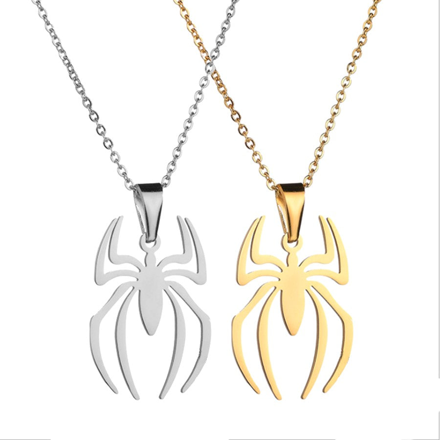 1 New Product Stainless Steel Spider Pendant Fashion Men'S Titanium Steel Jewelry Spider Necklace
