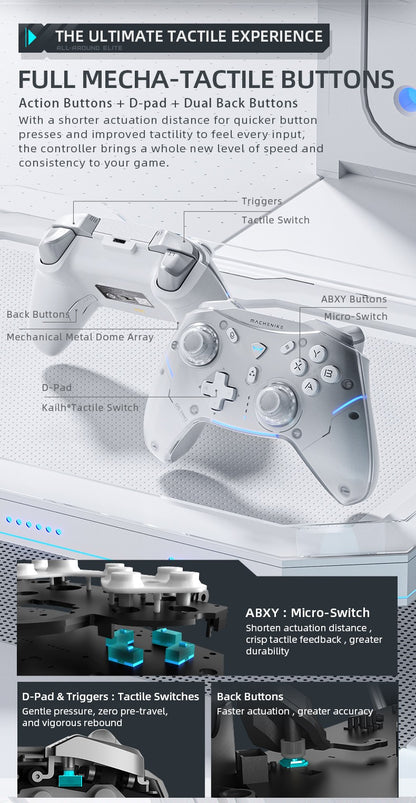Machenike Gamepad Wireless Gaming Controller G5 Pro Elite Hall Trigger Joystick Mecha-Tactile Buttons For Switch PC Android IOS