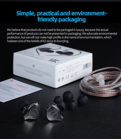 KZ EDC PRO IEM Earphones HIFI Bass In-ear Wired Headphones Dynamic Driver Monitor Earbuds with Detachable Audio Cable KZ EDX PRO