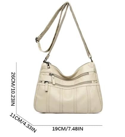 Fashion Soft Leather Crossbody Bags for Women 2025 Casual Female Multi Pocket Messenger Bags Retro Handbags Ladies Shoulder Bags