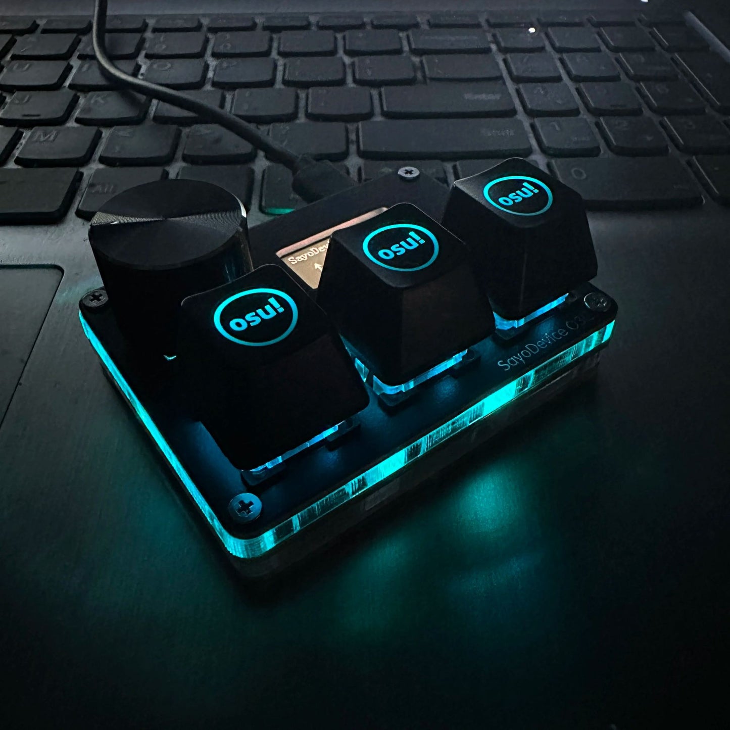 4+4 O3C+ SayoDevice OSU O3C Rapid Trigger Hall Switches Magnetic Pink Switches Keyboard With Knob Screen Geometry Dash Keyboard