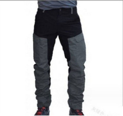 2025 Men's Outdoor Sports Casual Cargo Pants Fashion Color Blocking Multi-pockets Work Pants Male Baggy Joggers Pants Streetwear