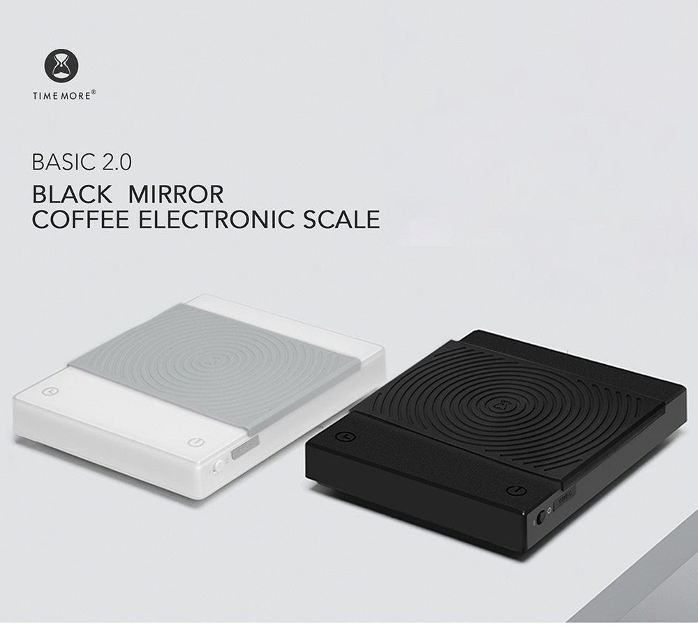 TIMEMORE Basic 2 Black Mirror Pour Over Coffee Scale flow rate display Auto Timer digit Kitchen Food scale espresso 0.1g/2kg