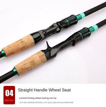 4 Sections Spinning Fishing Rod M Power Spinning Casting Fishing Rod 1.65m/1.8m/2.1m Portable Carbon Fiber Fishing Pole Winter