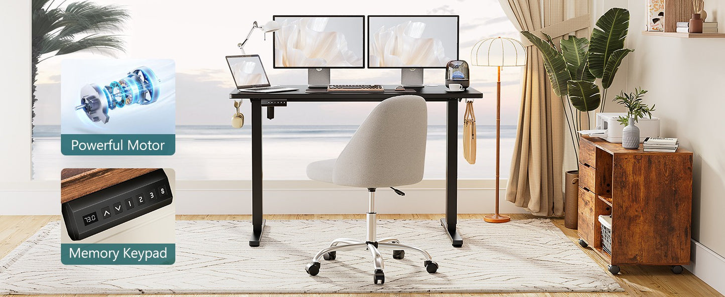Mesa de Escritório Elétrica Ajustável em Altura JHK, Estação de Trabalho Ergonômica com Estrutura de Metal para Casa e Escritório