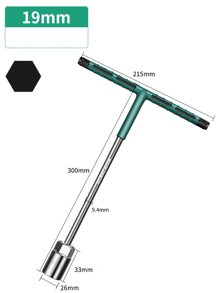 Chave de Torque de Soquete T de 6 a 19 mm Cabo de Borracha Chave Hexagonal Conjunto de Soquetes de Reparo para Mecânica Ferramenta de Oficina Mecânica Automotiva Ferramentas Manuais