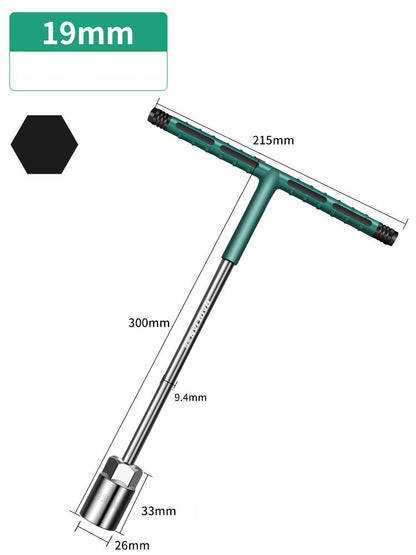 Chave de Torque de Soquete T de 6 a 19 mm Cabo de Borracha Chave Hexagonal Conjunto de Soquetes de Reparo para Mecânica Ferramenta de Oficina Mecânica Automotiva Ferramentas Manuais
