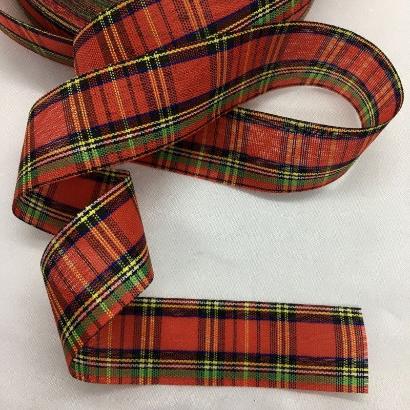 Gingham Ribbon Scottish Fabrics 10Y 2.5cm For Handmade DIY Craft Gift Floral Packing  Wedding Christmas Wreath Deco