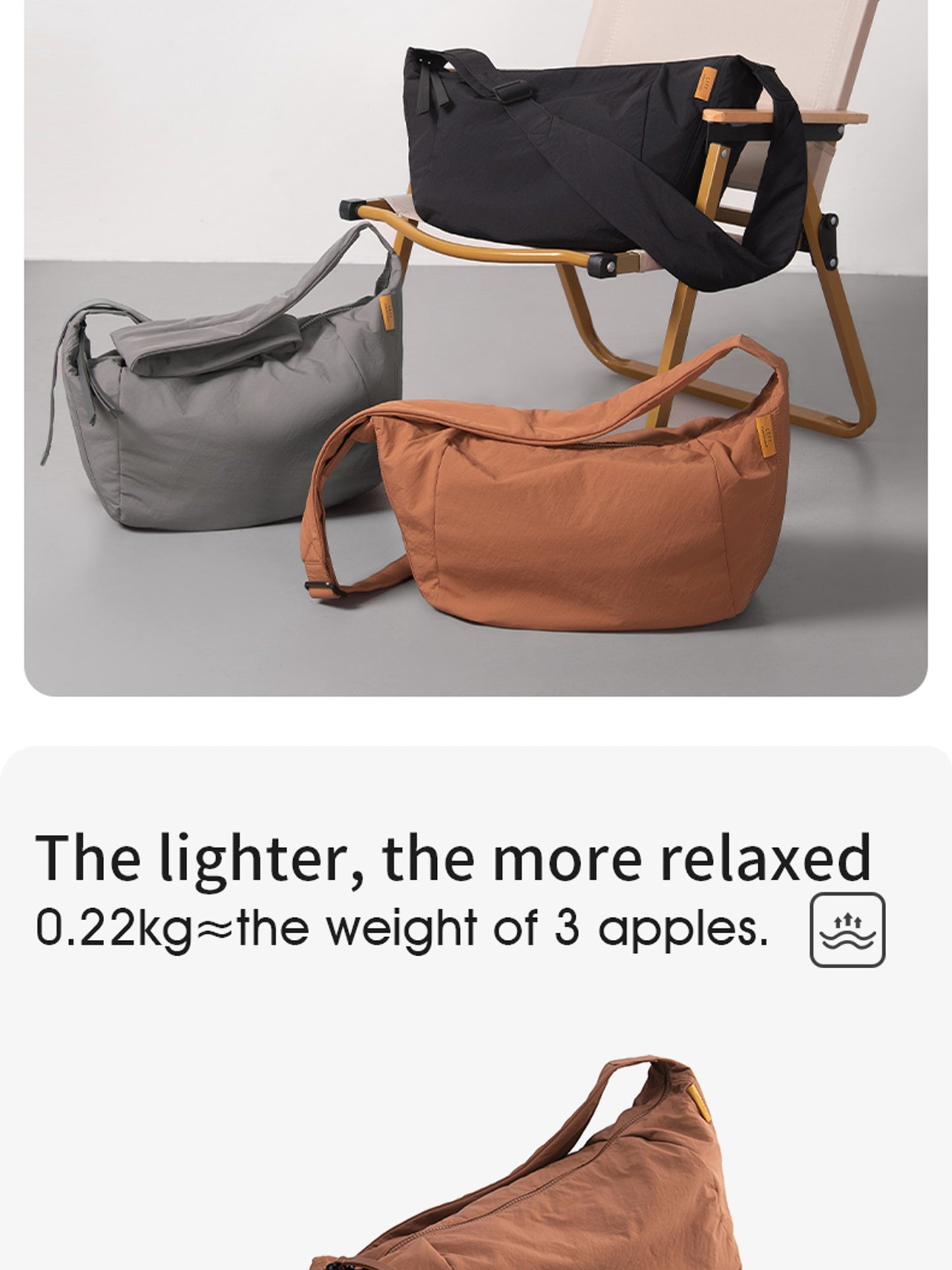 LEFF Simple Women's Crossbody Bag 2025 New Travel Casual Bag Outdoor Waterproof High Quality Shoulder Bag Uinsex Solid Colored